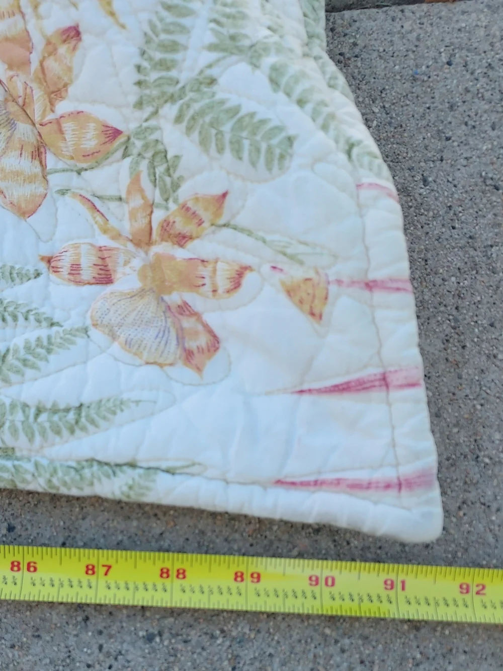 VTG Liz Claiborne BON AIRE Tropical Botanical Floral Quilt King/Queen 92x100
